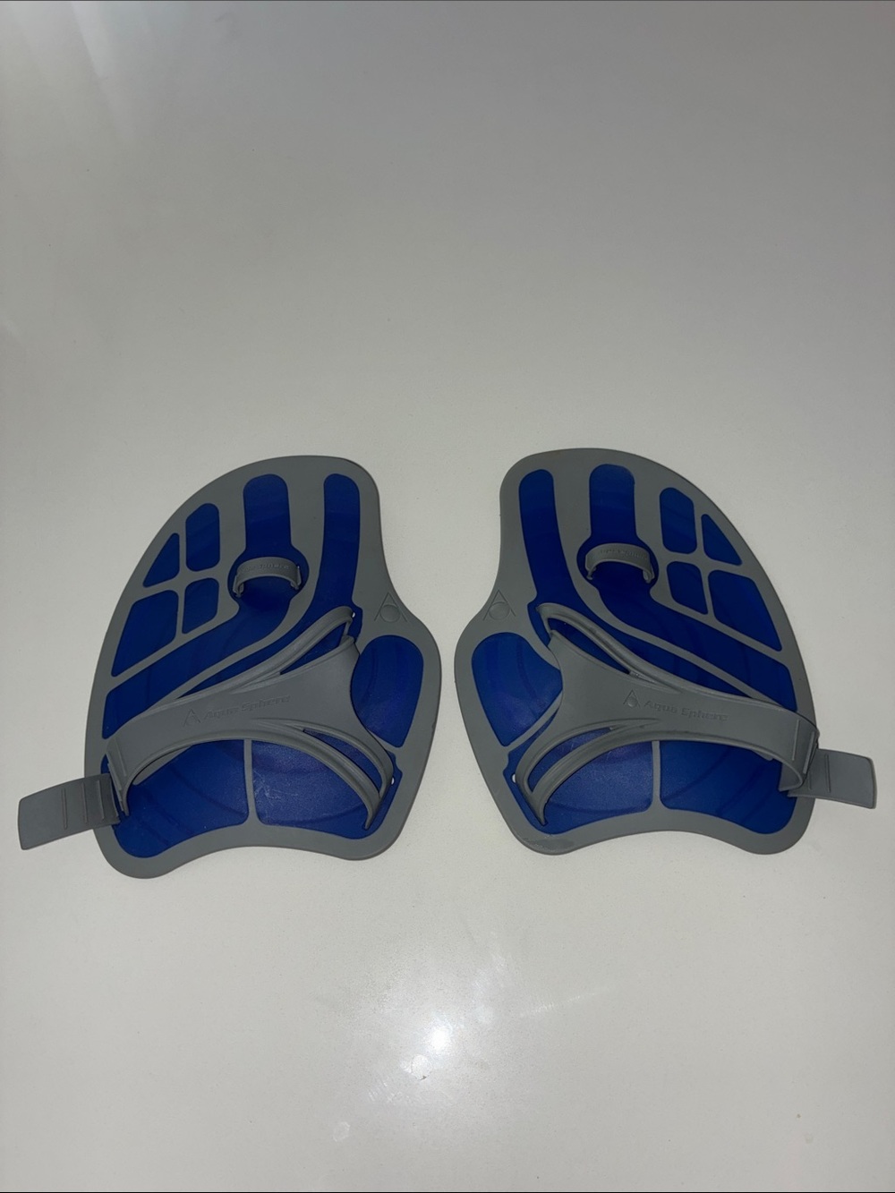 AQUA SPHERE EUC Swimming Hand Paddles Gray & Blue Color, Like New.